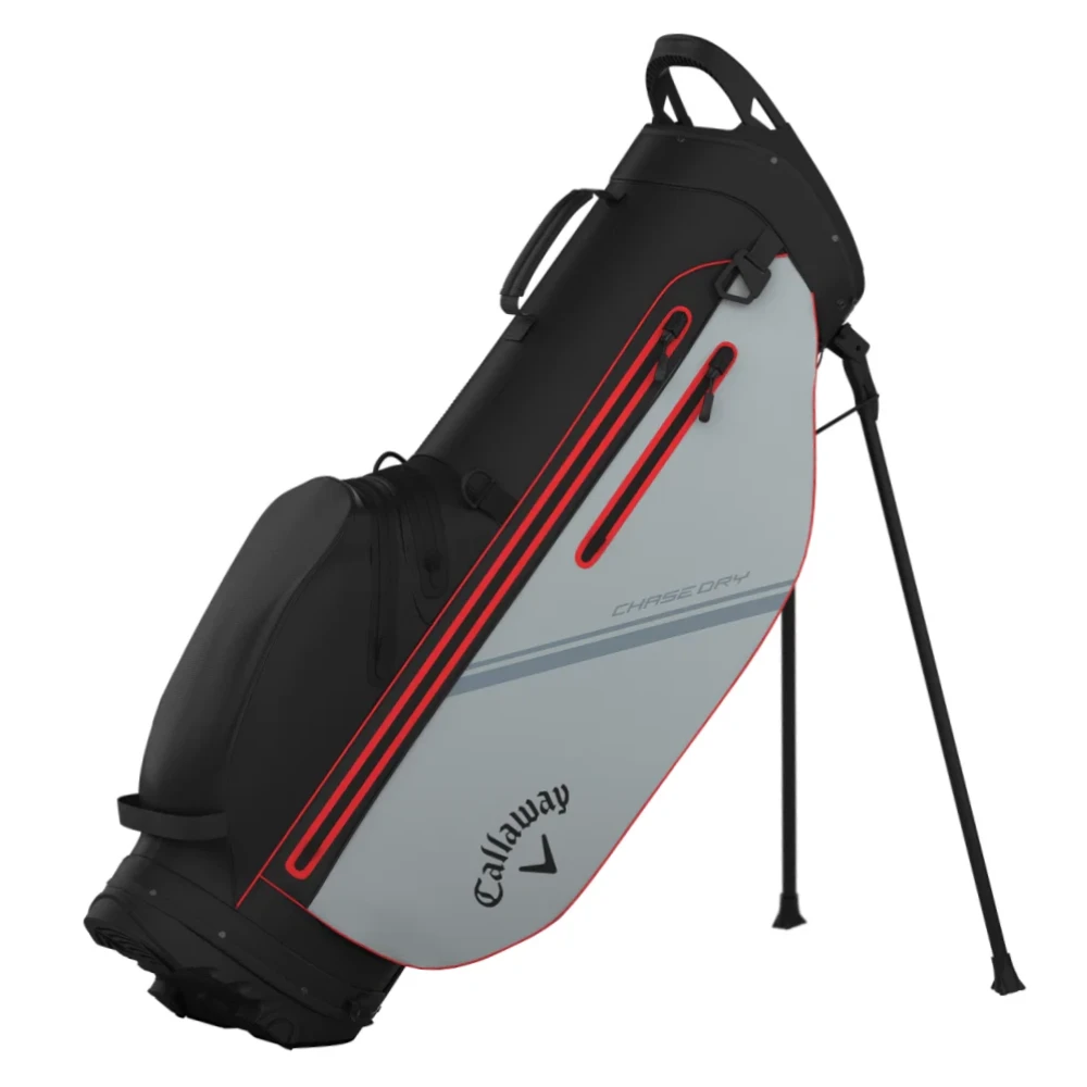 Callaway Chase Dry Waterproof Stand Bag 2026 Zwart Grijs Rood