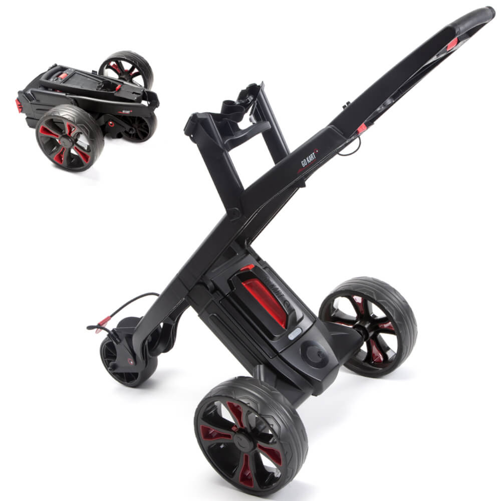 GoKart MK2 Handmatige Elektrische Golftrolley - Zwart Rood