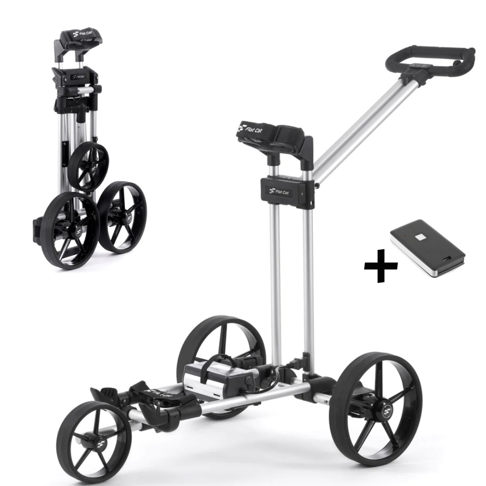 FlatCat Ahead Electric Golf Trolley Silver Remote Control